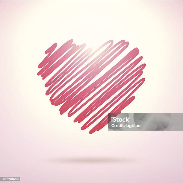 Scribbled Cœur Sur Fond Brillant Vecteurs libres de droits et plus d'images vectorielles de Gribouillage - Gribouillage, Coeur - Symbole d'une idée, Rouge