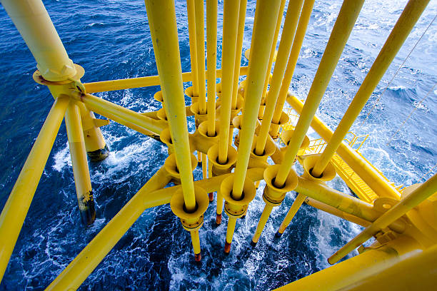 istock Oil and Gas Producing Slots at Offshore Platform 457922247