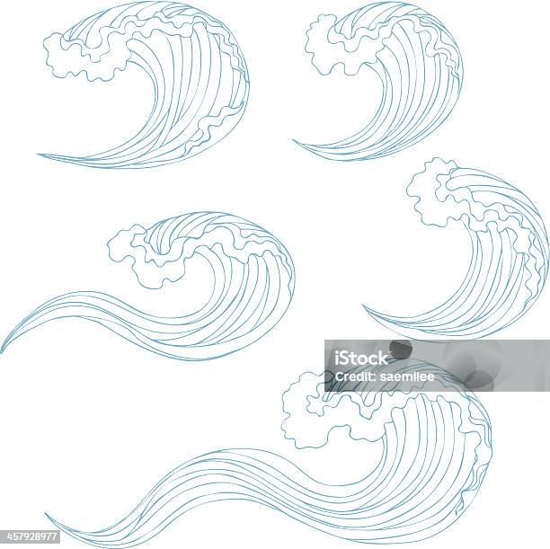 Hand Drawn Waves Stock Illustration - Download Image Now - Wave - Water, Drawing - Activity, Breaking Wave