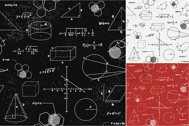 geometriestunde nahtlose muster - mathematical symbol mathematics formula blackboard stock-grafiken, -clipart, -cartoons und -symbole