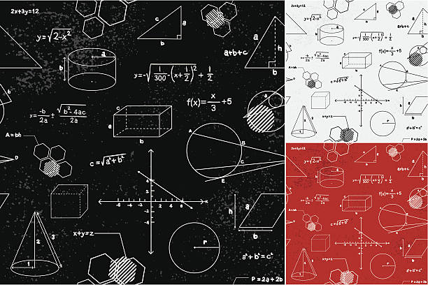 geometry seamless pattern - matematik illüstrasyonlar stock illustrations