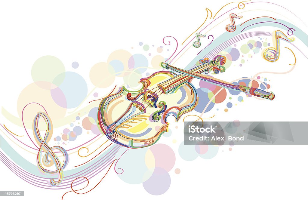 Violin Stylized colorful violin, vector artwork Violin stock vector
