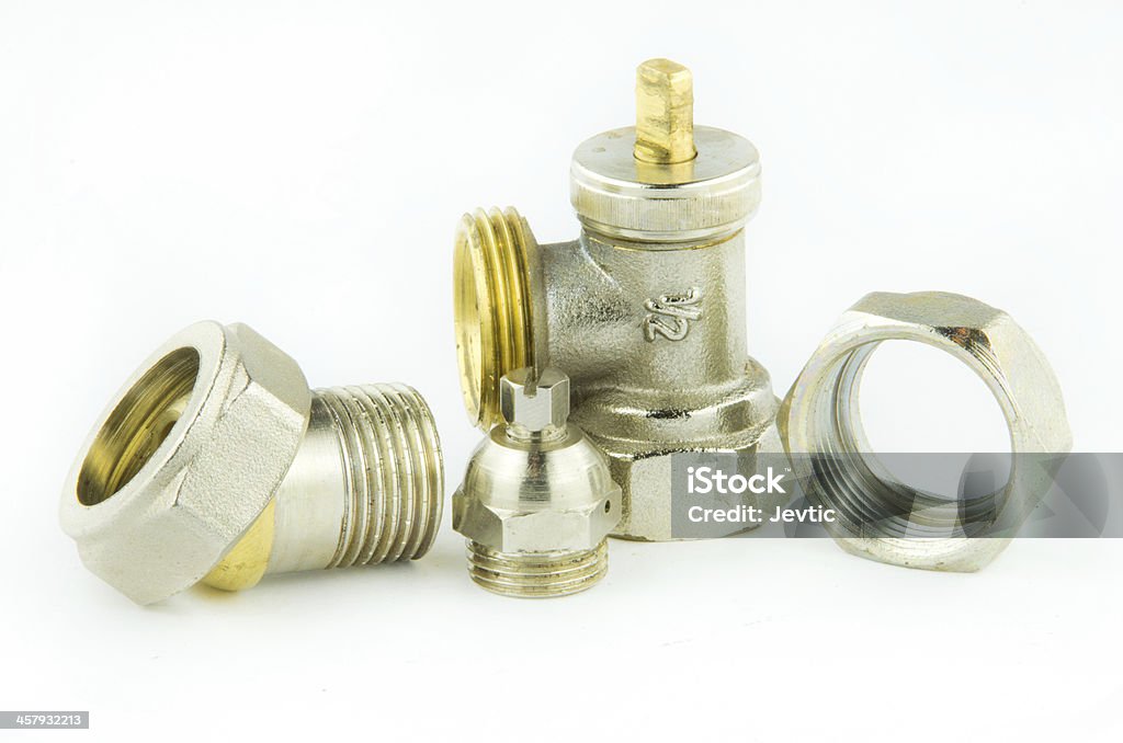 New plumbing elements New plumbing elements isolated on white background Canal Stock Photo