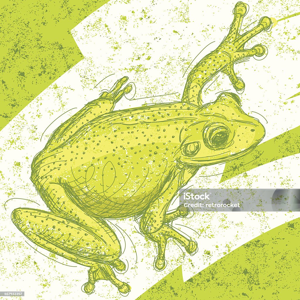 Frog Frog over an abstract background. The artwork and background are on separate labeled layers. Frog stock vector