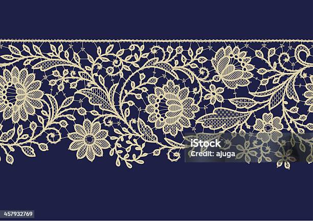 Motif Sans Couture En Ruban De Dentelle Vecteurs libres de droits et plus d'images vectorielles de Dentelle - En matière textile - Dentelle - En matière textile, Fleur - Flore, Motif floral