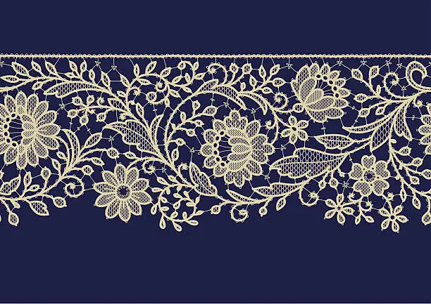 Vector illustration of Seamless Pattern Lace Ribbon