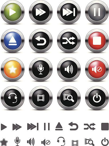 media player ボタンセット - pause button点のイラスト素材／クリップアート素材／マンガ素材／アイコン素材