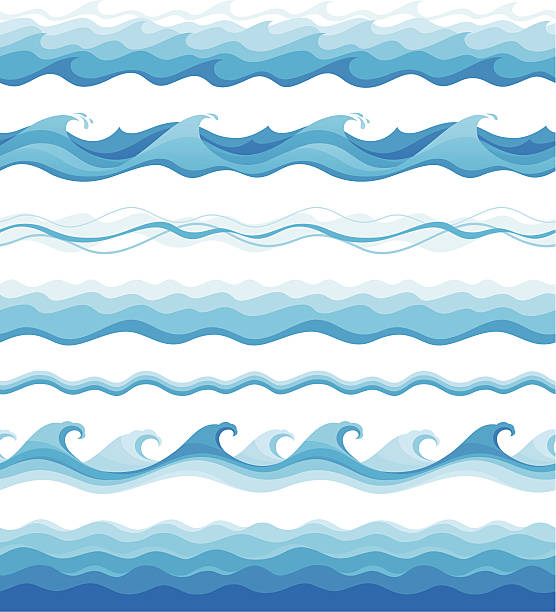 원활한 스택스 - backgrounds water wave white background stock illustrations