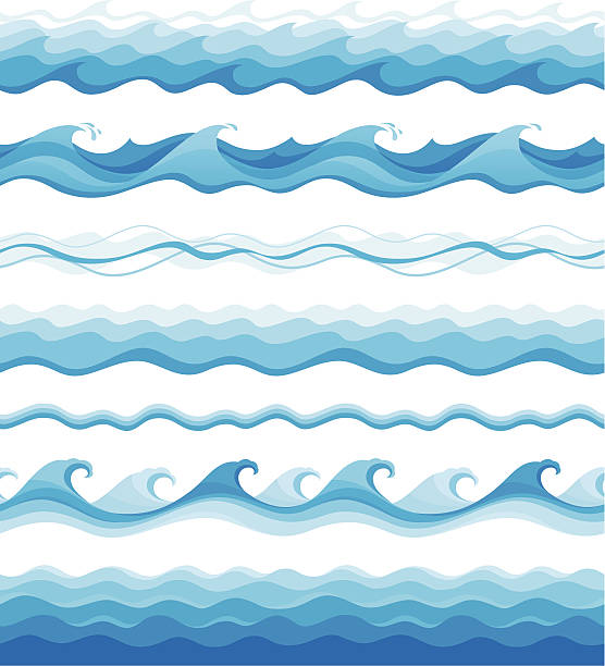 Seamless waves vector art illustration