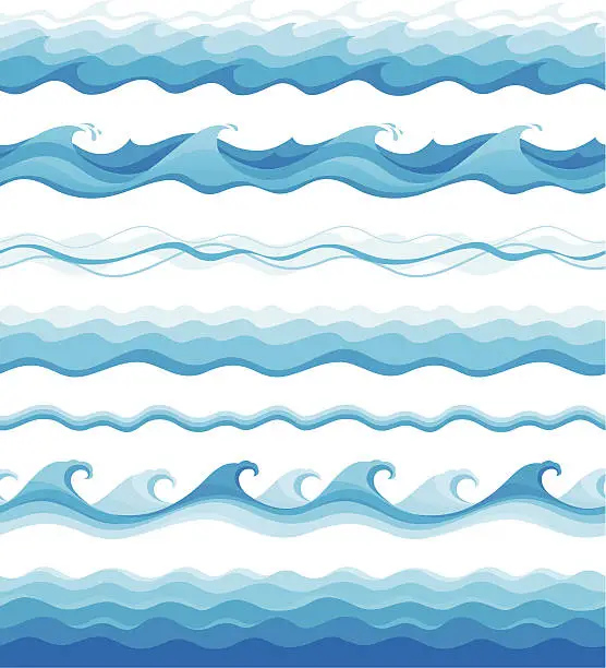 Vector illustration of Seamless waves