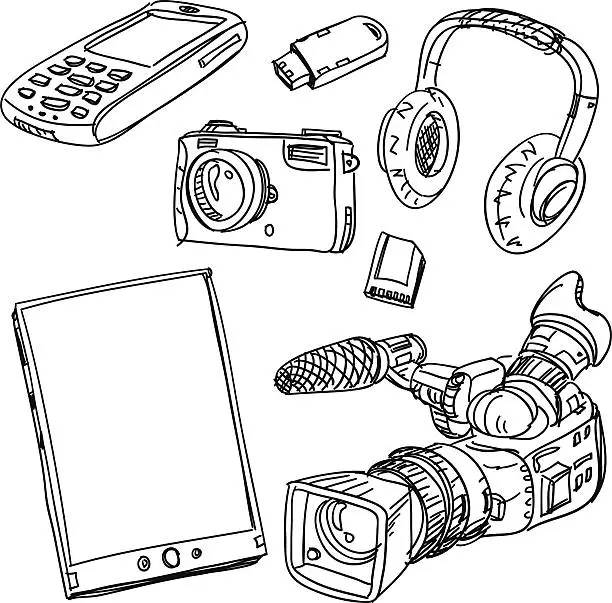 Vector illustration of Digital gadget collection