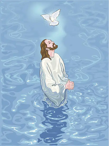 Vector illustration of Baptism of Jesus