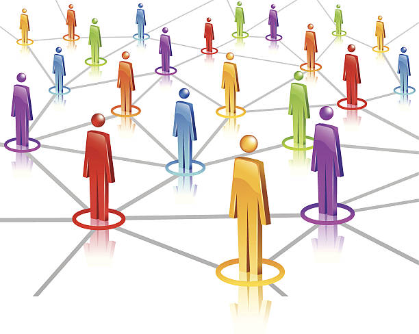 illustrazioni stock, clip art, cartoni animati e icone di tendenza di social network - three dimensional shape people group of people team