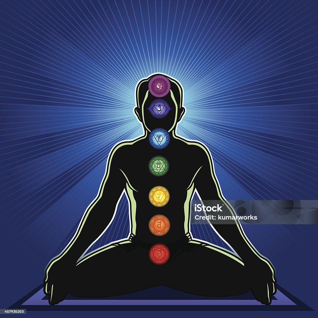 Méditation et les chakras - clipart vectoriel de Chakra libre de droits
