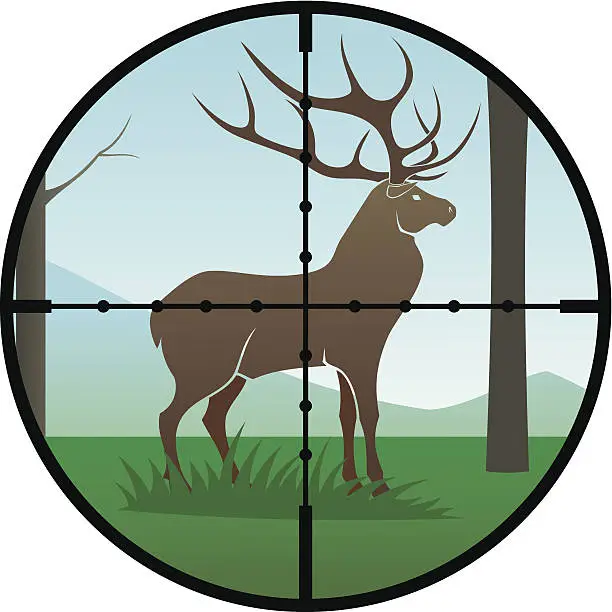 Vector illustration of Deer  hunt