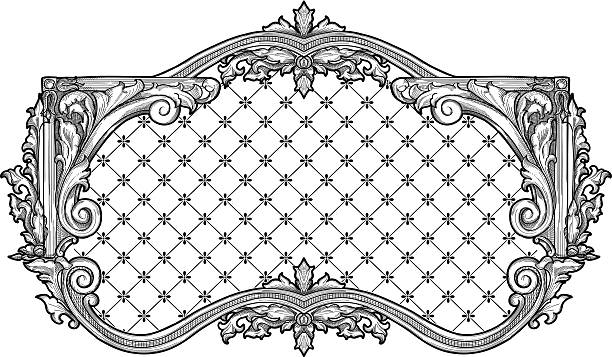 ilustrações de stock, clip art, desenhos animados e ícones de etiqueta de barroco - wallpaper pattern old fashioned black renaissance