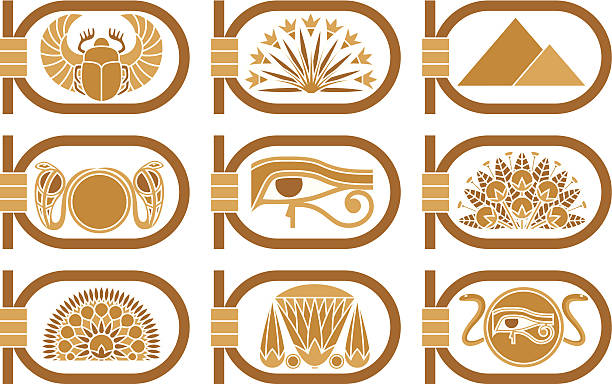 Egipt ikony – artystyczna grafika wektorowa