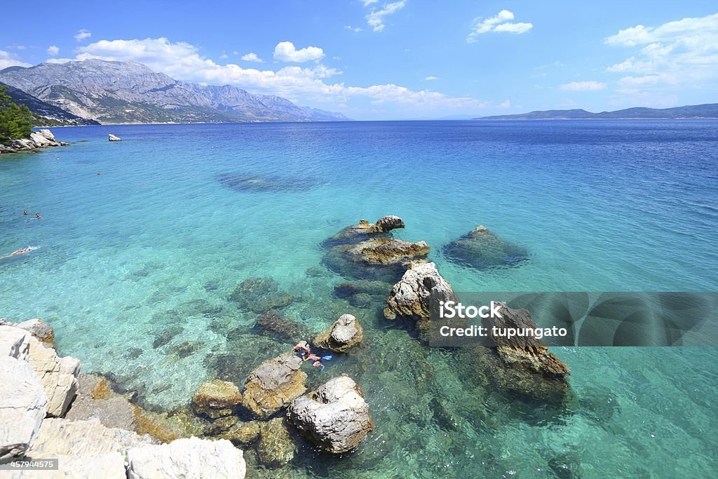 Croatia summer Croatia - beautiful Mediterranean coast landscape in Dalmatia. Marusici beach - Adriatic Sea (Makarska Riviera region). Adriatic Sea Stock Photo