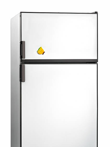 istock Old fridge with banana plastic magnet 457945901
