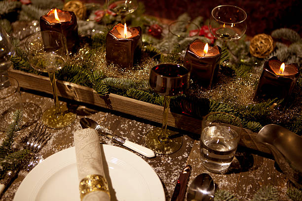istock christmas laid table in the candlelight 457946559