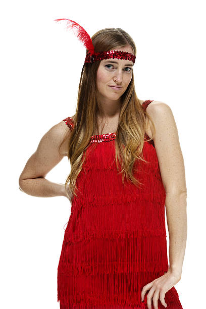 istock Beautiful girl posing with flapper dress 457951761