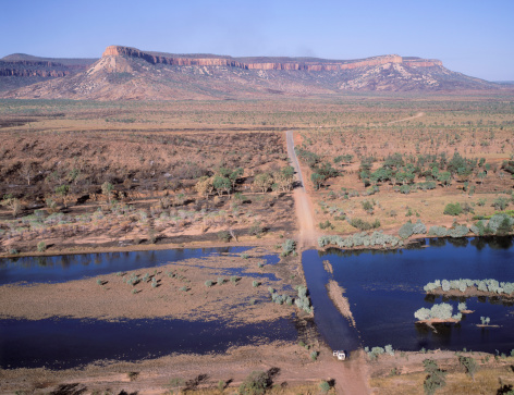 The famous Gibb river road crossing the Chaberlain river near Elquestro station,Western Australia
