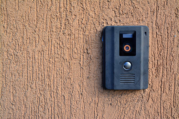 camera intercom intercom with camera on the wall doorbell photos stock pictures, royalty-free photos & images