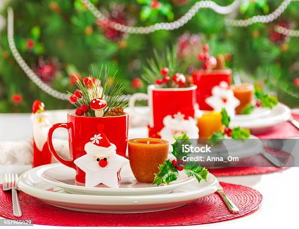 Christmas Dinner Decoration Stock Photo - Download Image Now - Banquet, Candle, Christmas