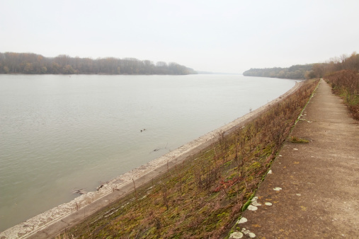 River Danube in Vukovar. Strong and wide river.