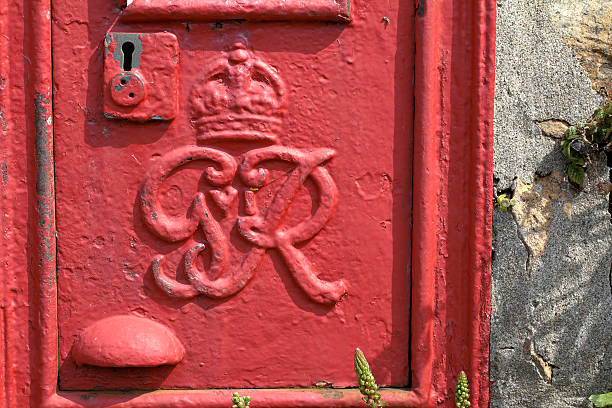 istock George V red postbox emblem with ladybird eggs 457971659