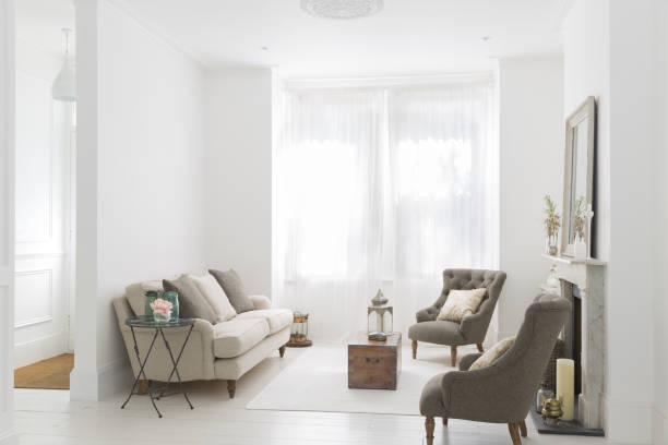 istock Sofa and armchairs in living room 457977011