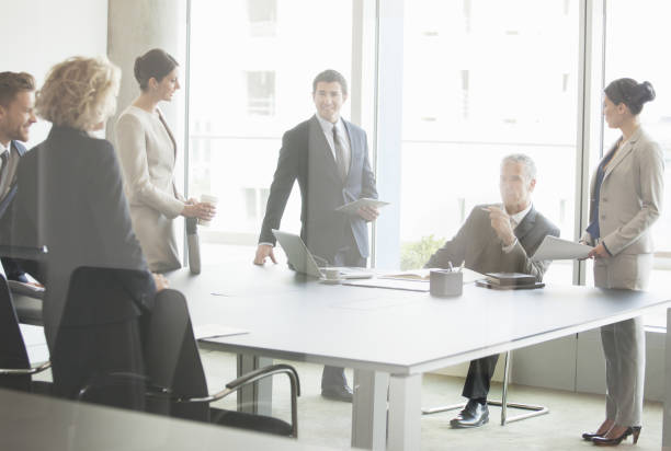 istock Business people talking in conference room 457978971