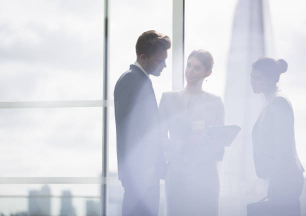 istock Business people talking in office 457978989