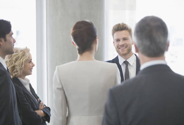 istock Business people talking in office 457979265