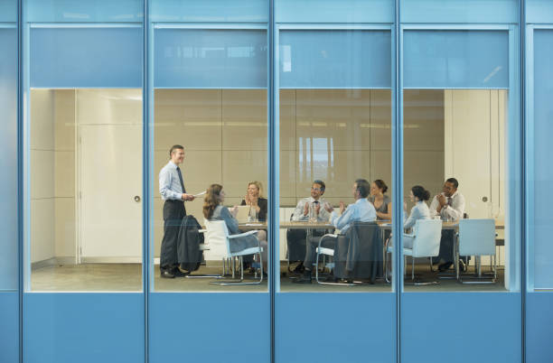 istock Business people talking in meeting 457982789