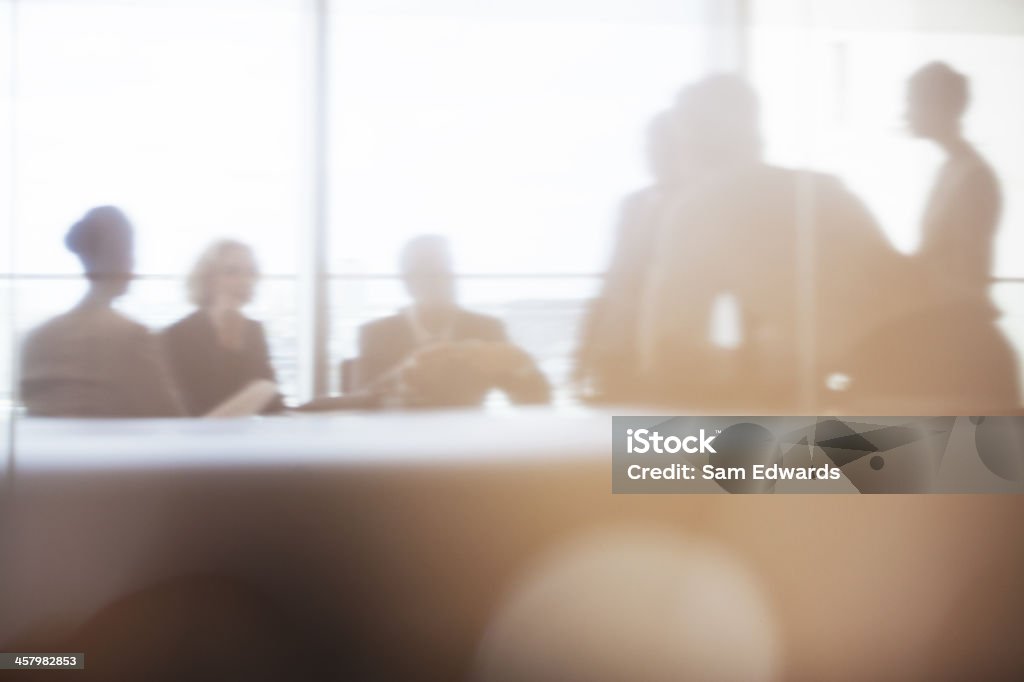 Silhouette of business people in meeting  Meeting Stock Photo