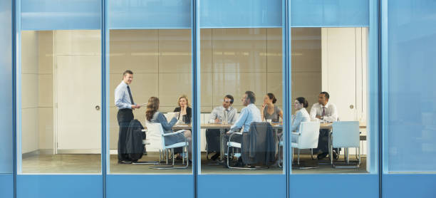 istock Business people talking in conference room 457983109