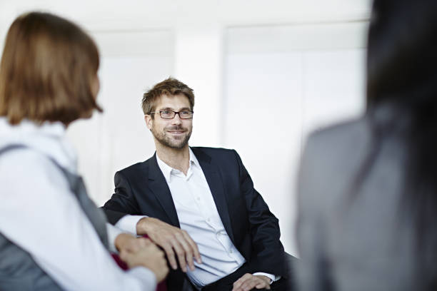 istock Business people talking in office 457983789
