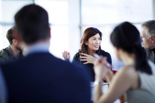 istock Business people talking in meeting 457984213