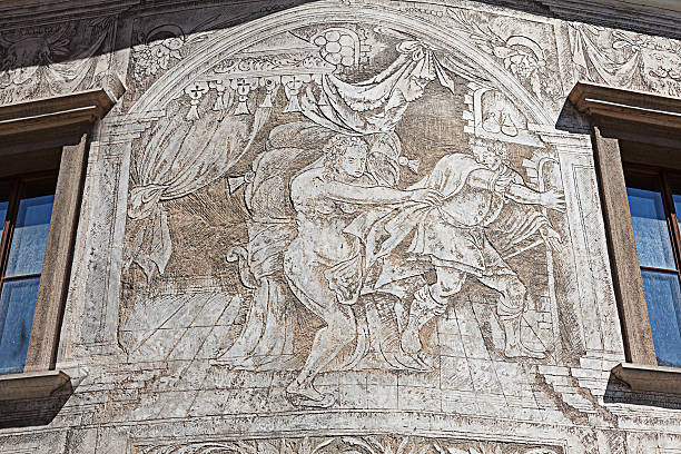 istock Fragment of sgraffito on the facade Martinicky  Palace . 457994437