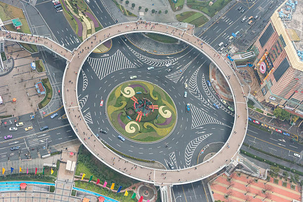 istock Traffic and pedestrian hub in Shanghai 458001567