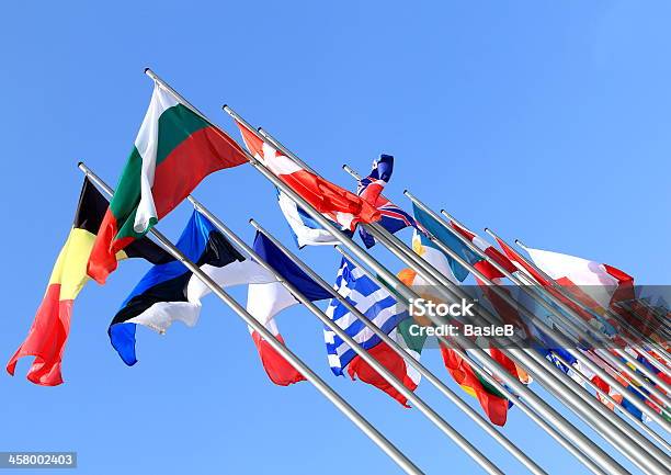 Waving Flags Stockfoto und mehr Bilder von Aufnahme von unten - Aufnahme von unten, Blau, Bulgarische Flagge
