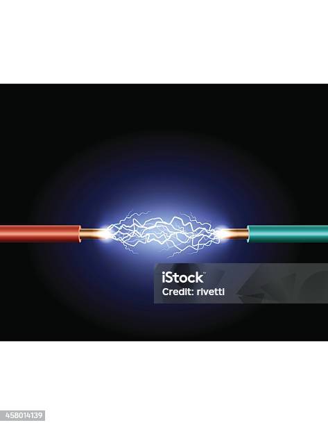 Elektryczna Energii - Stockowe grafiki wektorowe i więcej obrazów Iskry - Iskry, Linia energetyczna, Elektryczność