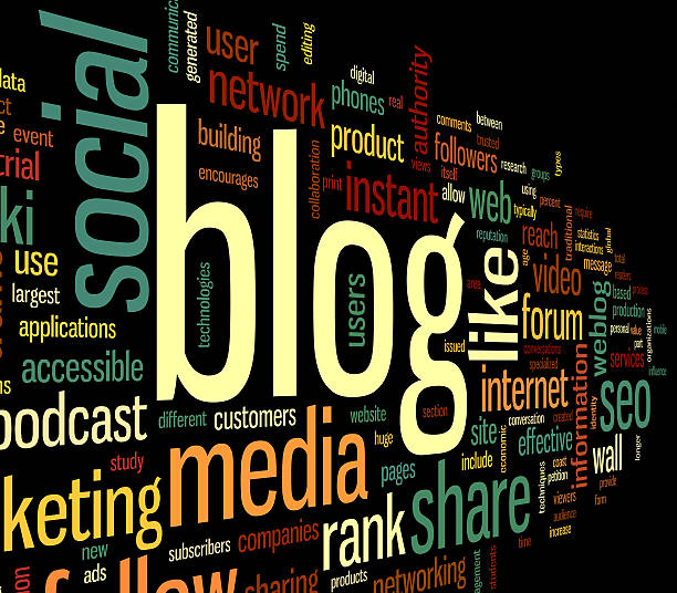 istock Blog concept in word tag cloud 458014597