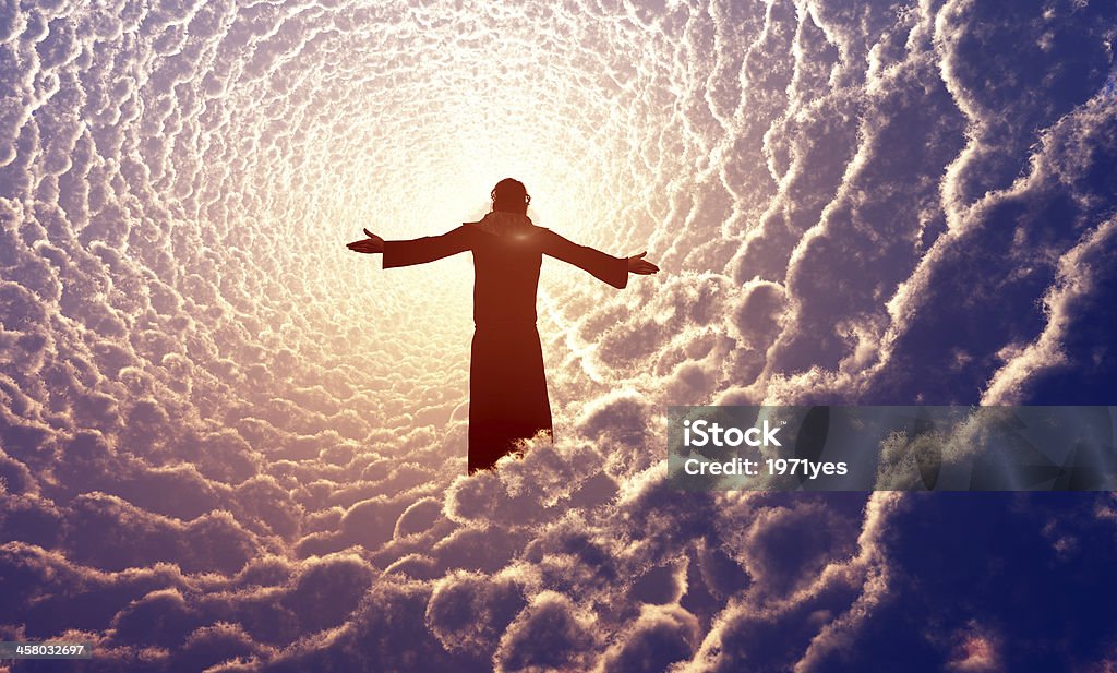 Jesus in den Wolken. - Lizenzfrei Beten Stock-Foto