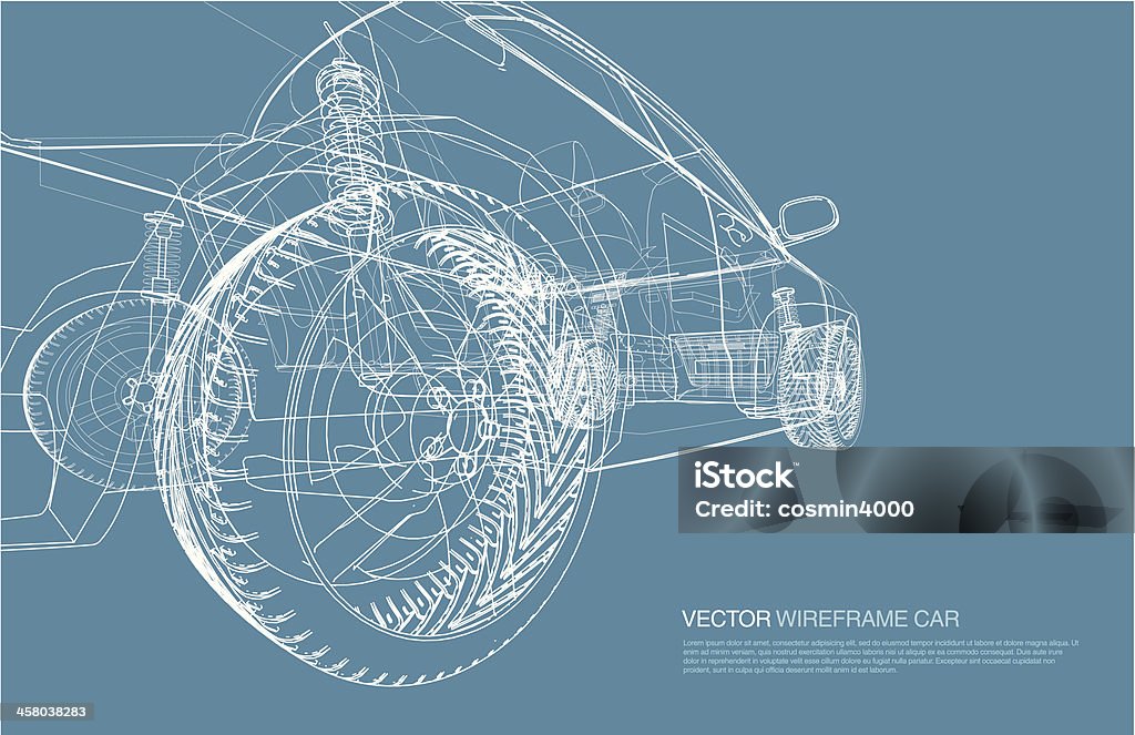 Maillage filaire voiture concept Plan d'architecte illustration - clipart vectoriel de Voiture libre de droits