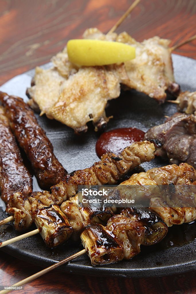 yakitori yakitori is Japanese style chicken BBQ. Barbecue - Meal Stock Photo