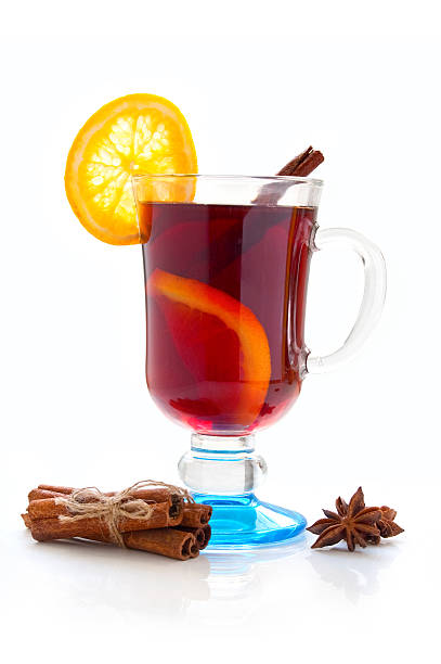 istock Mulled wine with slice of orange 458057327