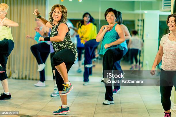 Dance Fitness Class Stock Photo - Download Image Now - Dance Studio, Salsa Dancing, 20-29 Years