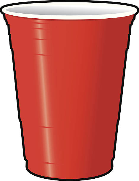 красный solo чашка - disposable cup red beer plastic stock illustrations